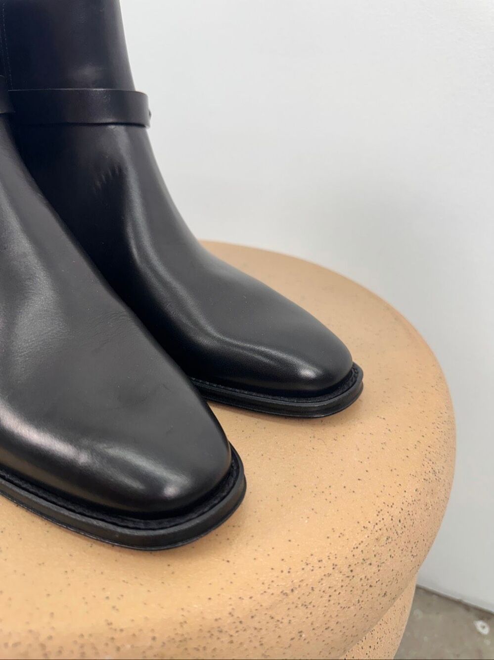 Ralph Lauren Purple Label Women’s Halton Black Burnished Calf Leather Ankle Boot - Picture 9 of 13